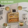 JANSNIMEN Bamboo Corner Bread Box for Kitchen Countertop, Large Bread