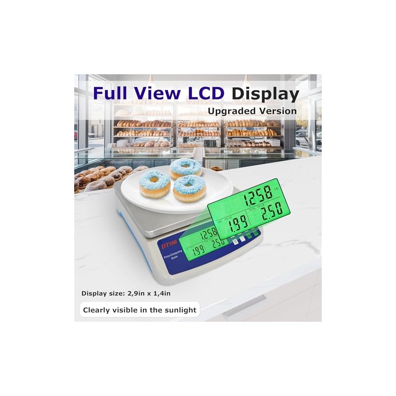 Large Digital Kitchen Scale 40kg/88lb Stainless Steel Price Computing Scale