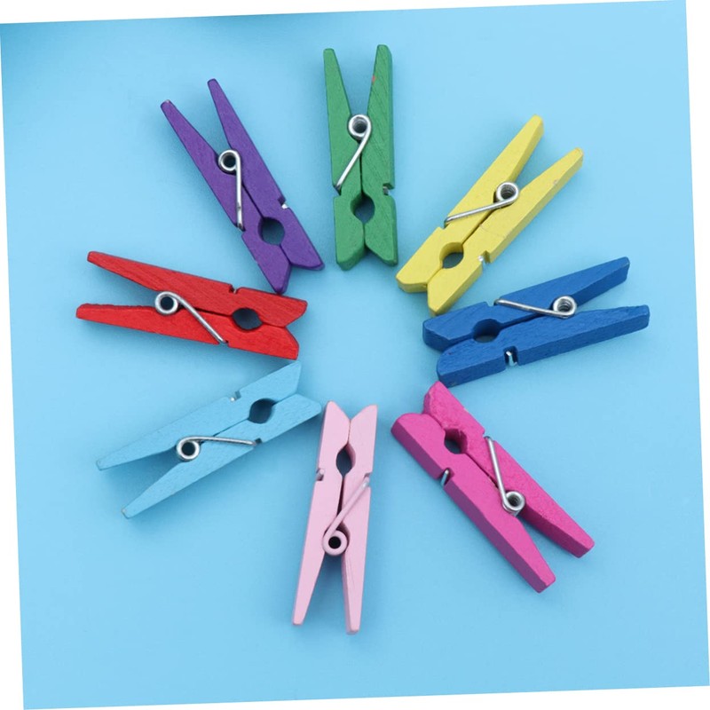 iplusmile 30pcs Mini Wooden Photo Clips Multi-Function Natural Clothespins for