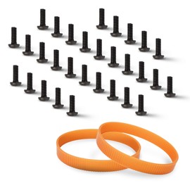 POWERTEC Planer Blade Screws & Drive Belts for DeWalt DW735, DW735X - T30 Torx Screw (30 PK) and 9-Rib Planer Drive Belt (2 PK) for DeWalt DW735 & DW735X Replacement Ribbed Belts (5140010-28) (72274)