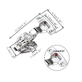 SingPai Pack of 2 Stainless Steel Removable Cabinet Hinges with Damper for Various Environments such as Bathroom, Bedroom and Dining Room (Inner Stop)