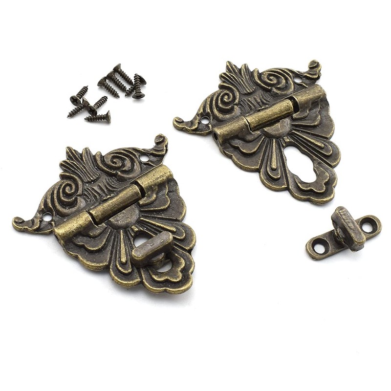 SDTC Tech Retro Bronze Alloy Latch Lock and Engraved Painten
