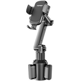TOPGO Smartphone Holder, Drink Holder, Cup Holder, Smartphone Stand, Car, Multi-Angle Adjustable Arm, Stable Output, In-Car Accessories, One-Hand Operation, Handsfree, One-Touch Removal, Vertical,
