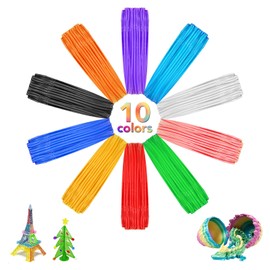 YYAQZD 3D Pen Filament PLA 10 Colours, 5 m each, 3D Printing Filament 1.75 mm for Children and Adults, 3D Pen Accessories Compatible with MYNT3D SCRIB3D Tecboss 3D Pen & 3D Printer, Total 50 m