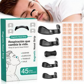 90 PCS Tiras Nasales para Respirar Mejor,45 Pares Dilatador Nasal Magnetico para Respirar No Roncar,Magnet Nasal Strip para Respirar Antironquidos... 