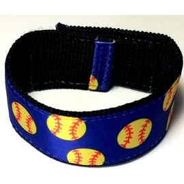 Softball Sleeve scrunchies Royal Blue and Yellow Ball