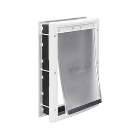 PetSafe Plastic Pet Door - Easy Install for Wood, PVC Metal & Paneled Doors - Rust-Free Plastic Frame - Flap Dimensions 8 1/4" W x 12 1/4" H - for Medium Dogs Weighing Up to 40 lb