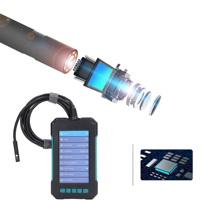 8mm Lens Digital Endoscope 4.3in IPS Screen Industrial Inspection Camera