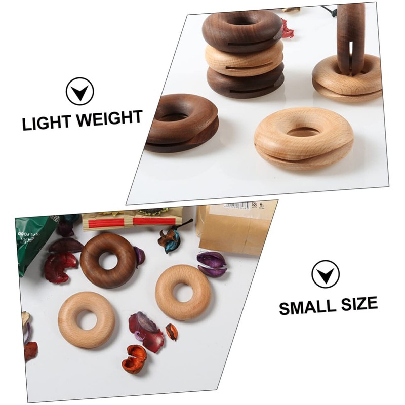 LIFKOME 2pcs Wooden Sealing Clip Snack Bag Walnut Round