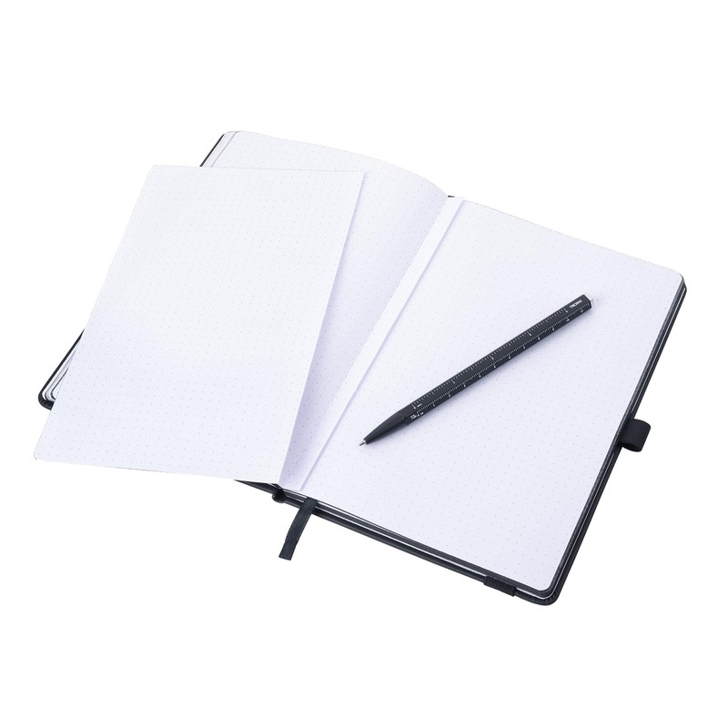 Troika Notepad Black DIN A5 Black Slim Pad with Ballpoint