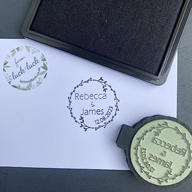 Custom Wedding Rubber Stamp Name and Date, Wedding Stationary, Save the Date Ink Stamp, Wedding Favour Stamp, Envelope Embosser