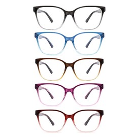 DONGDI Reading Glasses (5 MIX COLOR, 1.25, Diopters, Clear)