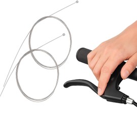 2PCS Bike Brake Cables - Universal Bicycle Brake Cable Set - 1.1m Front & 1.7m Rear Brake Wire - Replacement Parts for Road Bikes MTB and Mountain Bicycles (Silver)