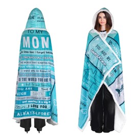 PresPF Christmas for Moms Gifts from Daughter Son, Best Mom Wearable Blanket Hoodie for Mom Cool Birthday Gifts, Mom Gift Christmas Ideas for Mom Birthday 47x72in