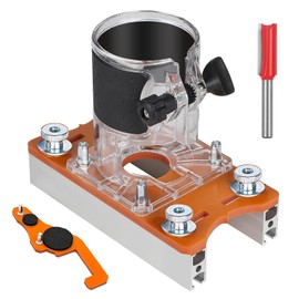 Infreecs Wood Cutter Tool Slot Holder Set, Wood Cutter Base Locator Set, 2-in-1 Router Accessories, Edge Router, Domino Mill, One-Handed Milling Base Plate, for 64-65 mm Trimmer