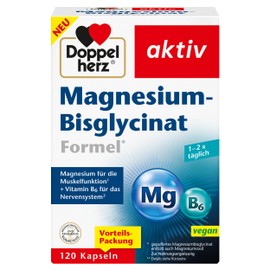 Doppelherz Magnesium Bisglycinate - Formula - Magnesium contributes to normal muscle function - plus vitamin B6-120 capsules