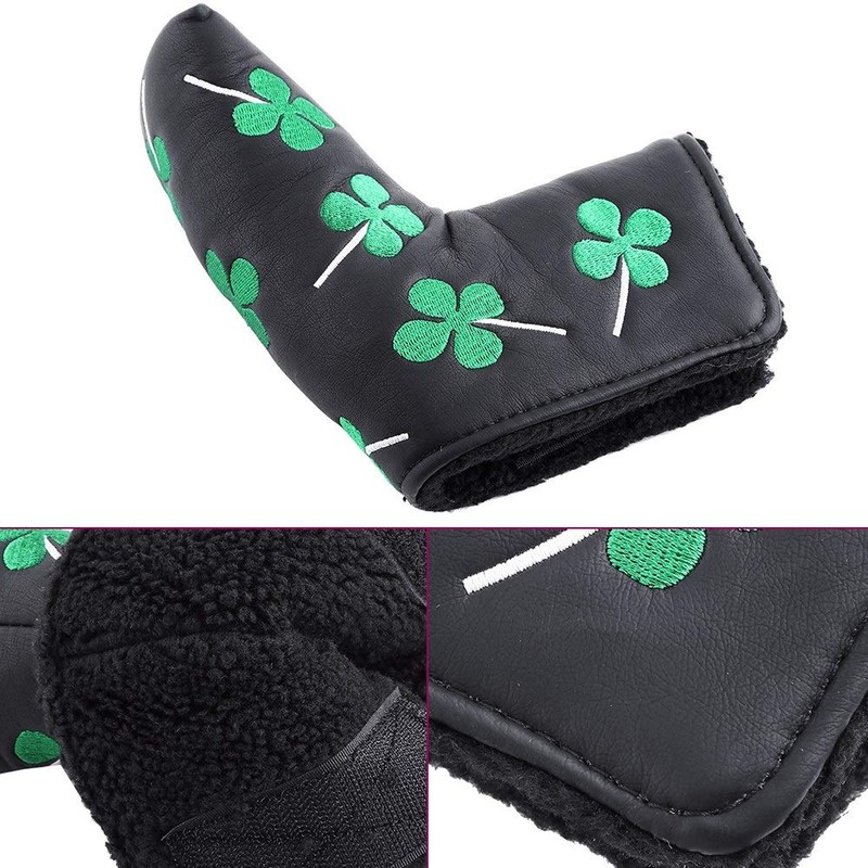 Putter Cover Clover Golf Headcover Blade Cover, Pu Four Leaf