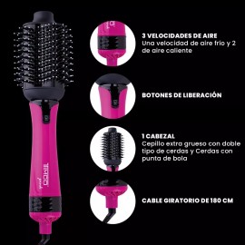 Timco Cepillo Secadora Barril  De Ceramica Y Keratina Timco Aj-809