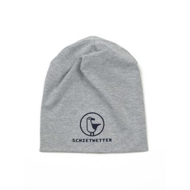 SCHIETWETTER Accessory Children's Hat, Lightweight Beanie, Transition Hat, Thin Headwear, Logo Print, Stretch, Warm, Plain, grey / blue