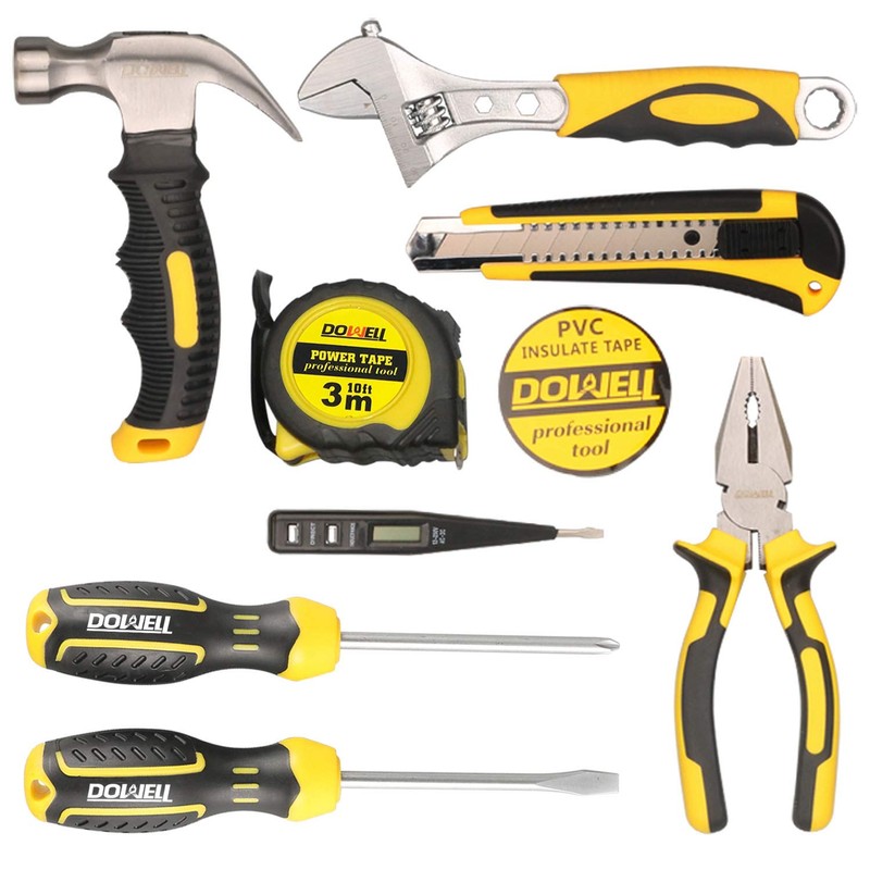 DOWELL 10 Piece Small Tool Kit,Mini Portable Tool Set,Home Repair