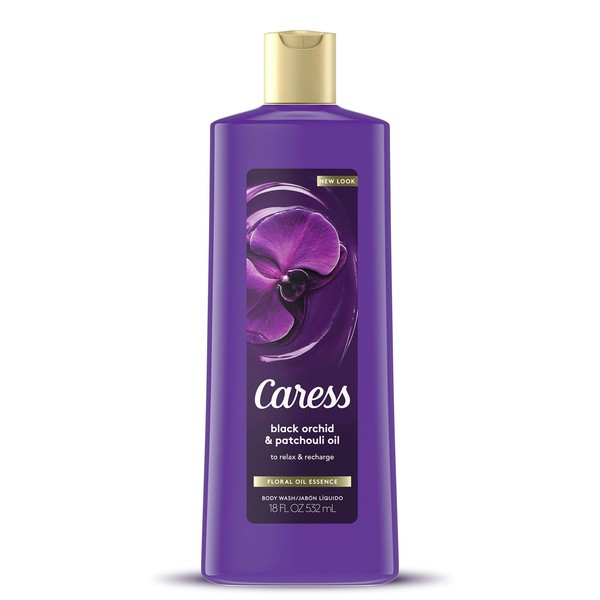 Caress Body Wash, Sheer Twilight Black Orchid & Juniper Oil Scent 18 oz (Pack of 5)