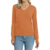 QUALFORT Sweaters for Women V Neck Long Sleeve Pullover Sweater