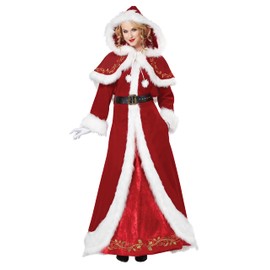 California Costumes Deluxe Classic Mrs. Claus Costume, 2X-Large Red,White