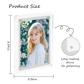 Nirvany 12 Pack Magnetic Acrylic Picture Frames for Refrigerator – Clear Mini Photo Holders for Instax & Polaroid Prints, 2.36 x 3.54 Inch Magnet Frames for Fridge Display