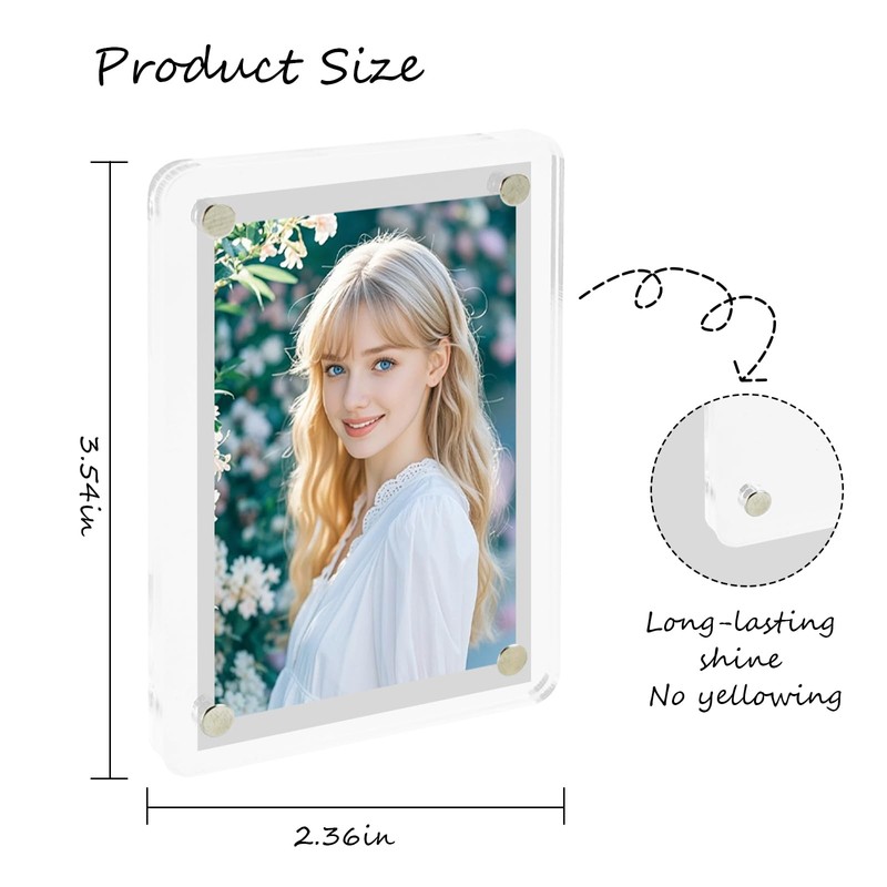 Nirvany 12 Pack Magnetic Acrylic Picture Frames for Refrigerator –