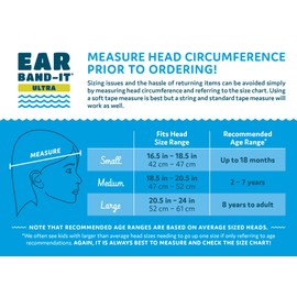 EAR BAND-IT Ultra Swimming Headband - Best Swimmer's Headband - Keep Water Out, Hold Earplugs in - Doctor Recommended - Secure Ear Plugs - Invented by ENT Physician (Medium (ages 2 to 7yrs) Surf Dino)