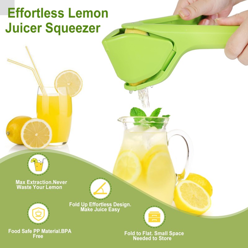 ToGeeKa Lemon Squeezer, Effortless Manual Flat Lime Juicer Squeezer, Hand