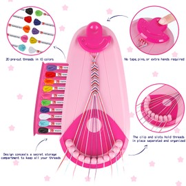 Friendship Bracelet Making Kit, Arts and Crafts for Children Ages 8-12, DIY Bracelet Kit Making with 20 Threads, Gifts for Girls Aged 6-12 Years Old Travel Activity Set