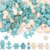 SUNNYCLUE 250Pcs Ocean Beads Sea Turtle Beads Summer Hawaii Starfish