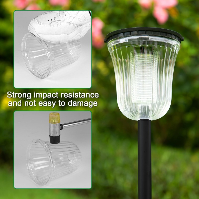 JSOT 4 Pack Bright Solar Path Lights Outdoor, IP65 Waterproof