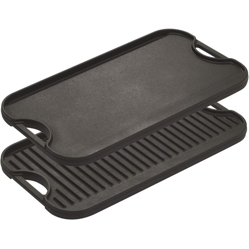 Lodge 20 x 10.44 Inch Pro-Grid Reversible Cast Iron Grill/Griddle