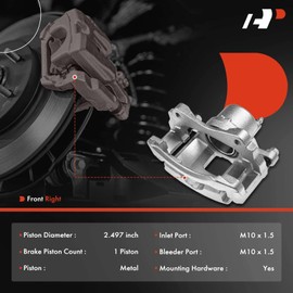 A-Premium Disc Brake Caliper Assembly with Bracket Compatible with Select Pontiac Models - Grand Prix 2004 - Front Right Passenger Side