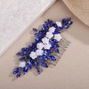 Teyglen Flower Rhinestone Wedding Hair Comb Floral Crystal Hair Piece