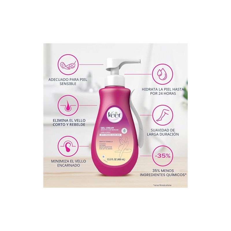 Depilatorio Crema Depilatoria Veet Gel Sensitive Onzas Fórmula Sensible Aloe