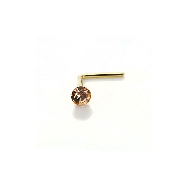 jewellerybox 9ct Yellow Gold 2mm Aurora Borealis Crystal Nose Stud