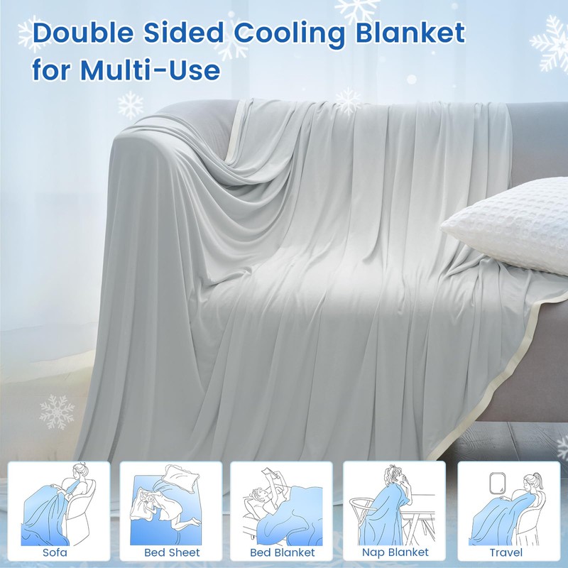 PHF Double Cooling Blanket Single Size for Hot Sleepers, Double