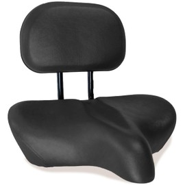 sixthreezero Super Max Bike Seat with Back Rest, Comfortable Bicycle Saddle Extra Large Wide Super Max Cushion Comfort for Men and Women, Black
