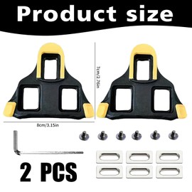Pack of 2 SPD Cleats for Shimano, Bicycle Shoe Plates Compatible with Shimano SPD SL Cleats, Road Bike Cleats, Yellow, Click Pedals, Ultegra Pedals, Folding Pedals Pedal Plates, Shoe Plate Adapter for