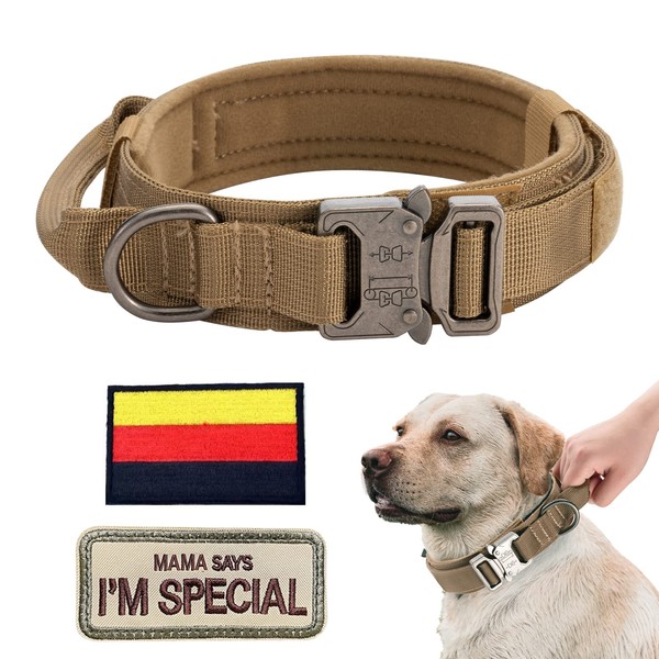 Adjustable Dog Collar with Control Handle, Tactical Collar Nylon, Dog