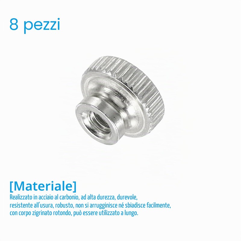 QUARKZMAN Dadi a Farfalla Scanalati, 8 Pezzi Dado M4 in