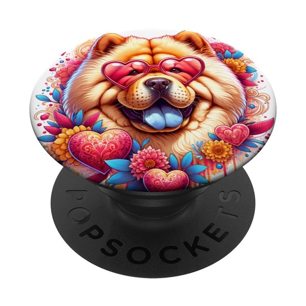 Chow Chow Hund St. Valentinstag Kunstwerk PopSockets Klebender PopGrip