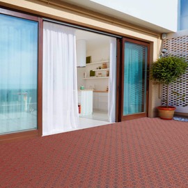 Deck Tiles - 6-Pack Pavers - Polypropylene Interlocking Patio Tiles - Outdoor Flooring for Patio, Porch, Garage, or Pool Deck by Pure Garden (Terracotta)