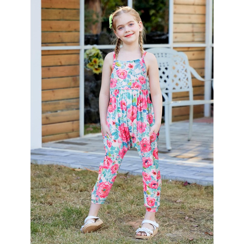 Yousie Girls Size 7 8 Jumpsuit Romper Spring Summer Outfit