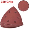 TA-VIGOR 15Pcs 320 Grit Detail Sander Sandpaper, 6 Holes Sanding