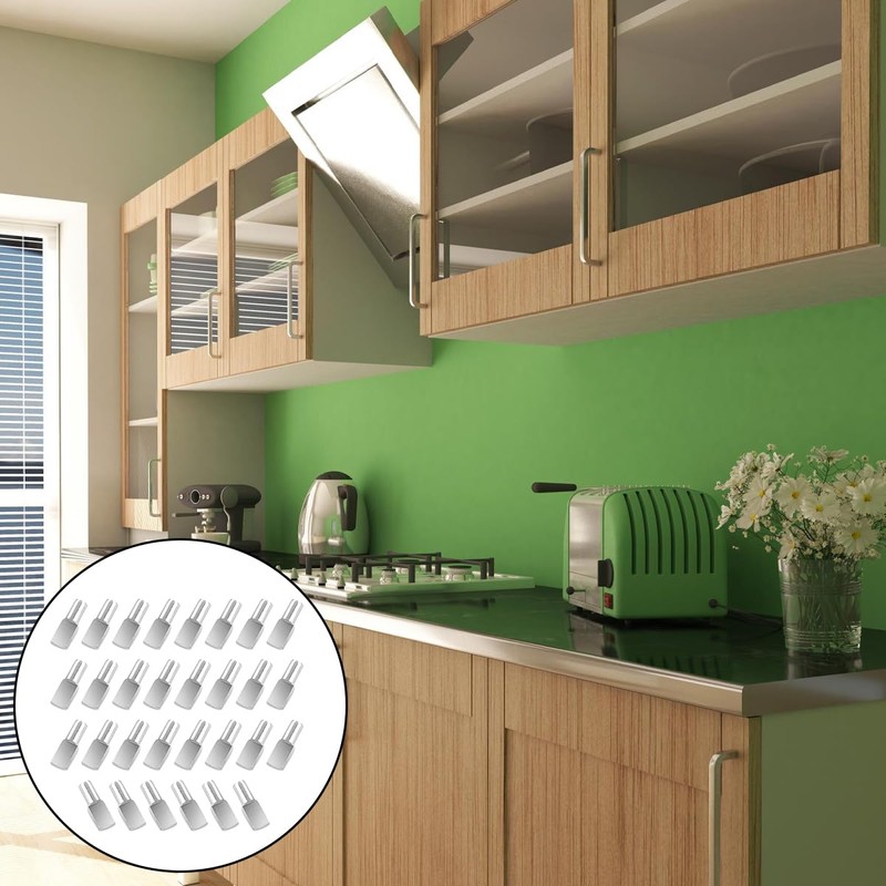 WELANE Shelf Pins, 30 PCS Spoon Shape Nickel Plated Shelf
