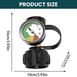 zhongko Propane Tank Gauge, Gases Leak Detector with Qcc1/Type 1 Connection, Gases Bottle Level Indicator, Outdoor Gas Tank Adapter with Heavy Duty Pressure Gauge for Barbecue, Lantern, Heater
